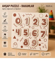 Ahşap Puzzle - Rakamlar: Eğitici ve Öğretici Okul Öncesi Matematik Seti (20x20 cm)