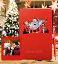 Yılbaşı İçin Kişiye Özel Tasarım Defter Kalem & Instagram Çerçeve Hediye Seti
