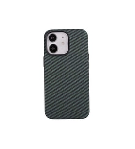 Apple iPhone 12 Pro Max Uyumlu Kılıf Karbon Fiber Tasarımlı Zore Karbono Kapak (Koyu Yeşil)