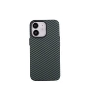 Apple iPhone 12 Pro Max Uyumlu Kılıf Karbon Fiber Tasarımlı Zore Karbono Kapak (Koyu Yeşil)