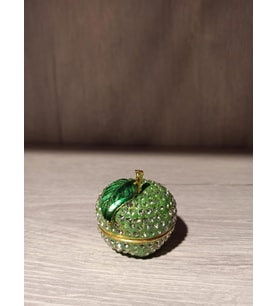 Swarovski Taşlı Elma Mücevherlik / Dekoratif Biblo (Beyaz)