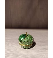 Swarovski Taşlı Elma Mücevherlik / Dekoratif Biblo (Beyaz)
