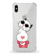 Apple iPhone X Uyumlu Darbe Emici Antişok  Kapak Coolcat Tasarımlı Şeffaf Silikon Kılıf