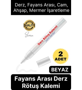 İkili Beyaz Derz Kalemi Fayans Arası Yenileme Rötuş Boya Dolgu Set Hızlı Kuruyan Kokusuz Kalıcı