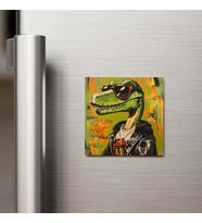 Velociraptor - Velosiraptor - Güneş Gözlüklü Style - Buzdolap Magneti - 9x9 Cm