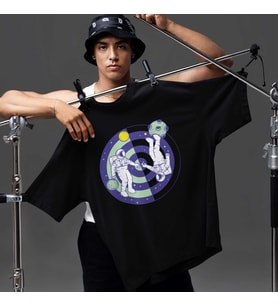 Astronot Dijital Baskılı Unisex Tshirt, Günlük Kullanıma Uygun Pamuklu Regular Tshirt