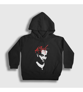 Presmono Unisex Çocuk Siyah Red Rapper Playboi Carti Kapüşonlu Sweatshirt 482098tt