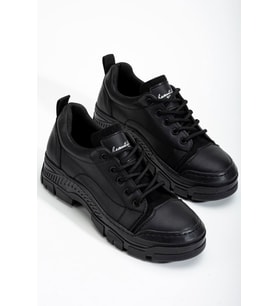 Peqas Siyah Kadın Sneaker Günlük Ayakkabı (Karışık)