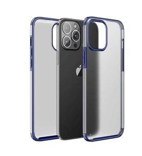 Apple iPhone 13 Pro Max Kılıf Kamera Çıkıntılı Airbag Tasarım Sert Silikon (Lacivert)