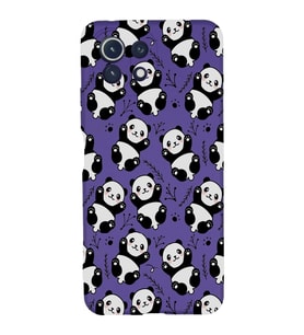 Xiaomi Mi 11 Lite Uyumlu Lansman Kılıf Panda Tasarımlı İçi Kadife Kapak-Mor (Şeffaf)