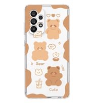Samsung Galaxy A53 Uyumlu Cute Bear Tasarımlı Şeffaf Telefon Kılıfı