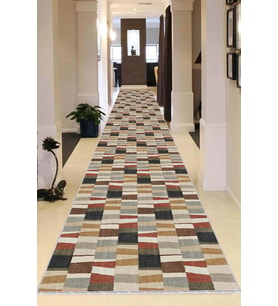 Çok Renkli Kaymaz Yıkanabilir Geometrik Kesme Yolluk AR1220
