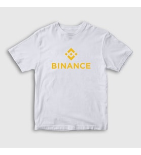 Presmono Unisex Çocuk Beyaz Logo V2 Binance Bitcoin T-Shirt 324898tt (Beyaz)