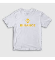 Presmono Unisex Çocuk Beyaz Logo V2 Binance Bitcoin T-Shirt 324898tt (Beyaz)