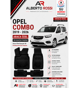 OPEL COMBO 2019 - 2026 Araca Özel Kauçuk 3D Profesyonel Oto Paspası