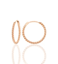 Gümüş rose 18 mm sık burgu halka küpe SGTL12752ROSE