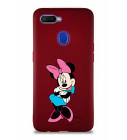 Oppo AX7 Soft Premier Kapak Minnie Mouse-D Tasarımlı Silikon Kılıf - Mürdüm (Şeffaf)