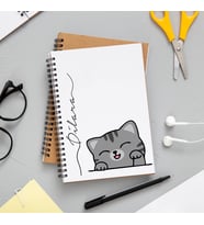 Sevimli Kedi Baskılı Defter Kişiye Özel