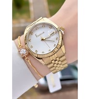 Freelook FLISTE43 Gold Renk Kadın Kol Saati ve Bileklik