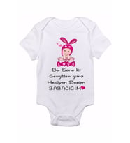 Sevgililer Günü Hediyesi Basklı Bebek Zıbın Body