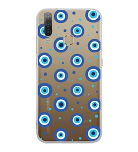 PrintiFy General Mobile GM 10 ile Uyumlu 1mm Slim Fit Nazar Boncuğu 1 Baskılı Şeffaf  Kılıf