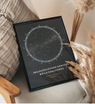 Gökyüzü Yıldız Haritası Tablo Çerçeveli Poster Kişiye Özel