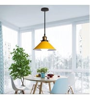 Rsylight Retro Metal Dekoratif Rustik Sarı Tekli Sarkıt Avize Çap 30 cm (Limon Sarı)