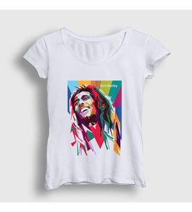 Presmono Kadın Beyaz Colors Bob Marley T-Shirt 264743tt