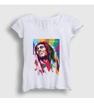Presmono Kadın Beyaz Colors Bob Marley T-Shirt 264743tt