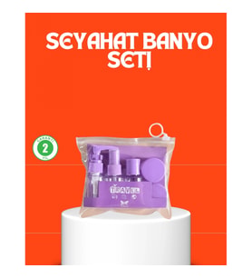 Mey İthalat® 5 Parça Seyahat Kişisel Bakım Seti Şişe Sprey Krem Kutulu