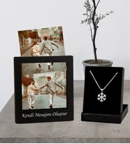 Kİşiye Özel Polaroid Fotoğraf Albümü 4 Fotoğraflı Çerçeve Ve Kartanesi Kolye Set