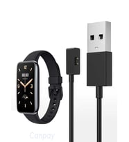 Xiaomi Redmi Watch 2 Lite İçin Uyumlu Hızlı ve Güvenli Manyetik Adsorpsiyonlu USB Şarj Kablosu (Siyah)