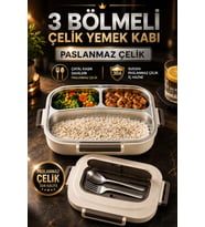 3 Bölmeli 304 Paslanmaz Çelik Yemek Kabı Isı Yalıtımlı