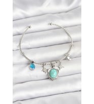 Caretta Caretta Charmlı Gümüş Renk Kadın Bileklik 5886 - SSSSSS3269-5361