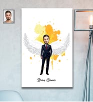 Kişiye Özel Babalar Günü Baba Karikatürlü Ahşap Tablo Model-1