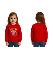 Unisex Labubu Baskılı Çocuk Swaetshirt 3 İplik Şardonlu (Kırmızı)