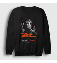Presmono Unisex Siyah Paul Walker Fast And Furious Hızlı Ve Öfkeli Sweatshirt 433928tt