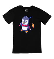 Balıkçı Penguen Siyah Tişört