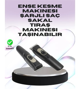 Sessiz Motorlu, Kablosuz Kullanımlı Şarjlı Saç Sakal Kesme Makinesi – Taraklı Set