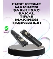 Sessiz Motorlu, Kablosuz Kullanımlı Şarjlı Saç Sakal Kesme Makinesi – Taraklı Set