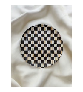Damalı Dekoratif Duvar Tabağı Duvar Süsü 26cm Siyah Tabak