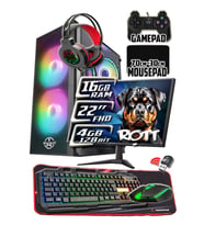 WarboX Rott 16gb Ram X5650 İşlemci 256gb SSD R7 240-4gb E.kartı 22" Monitör Gaming Takım Bilgisayar (Siyah)