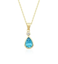 Damla Blue Topaz Tektaş Kolye