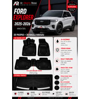FORD EXPLORER 2025-2026 Araca Özel 3D Paspas + 3D Bagaj Havuzu
