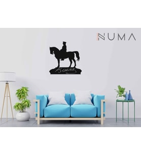 Numa Concept-Atatürk Imzalı - Atatürk Silüet Lazer Kesim Ahşap Tablo-Mustafa Kemal Atatürk (Siyah)