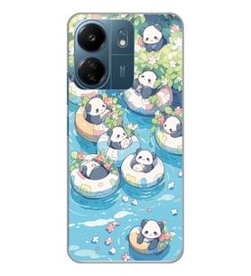 Xiaomi Redmi 13C Uyumlu Panda Tasarımlı Şeffaf Telefon Kılıfı