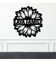 Kişiye Özel Çiçekli Aile - Soyad - İsimli Dekoratif Tablo