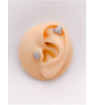 Full Taş Kaplı Bombeli Kalp Figürlü Kıkırdak Helix Tragus Piercing(1adet)