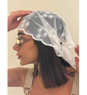 3 Lü Çiçek Dantel Bandana