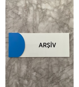 Ortaokula Uygun Renk Mavi Arşiv Yön Levhası Kapı İsimliği
